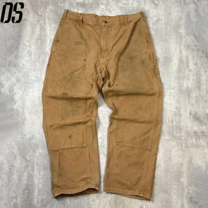 <span class=keywords><strong>Pantaloni</strong></span> da Lavoro in Tela con Doppia Rinforzatura alle Ginocchia, Tessuto Duck Canvas 14 oz, Effetto Usurato, per Escursionismo e Attività all'Aperto, Nuova Moda - Product Image 1