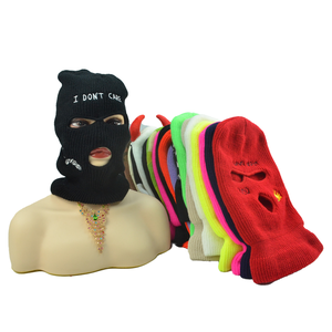 Cagoule d'hiver Masque De Hood Ski Mask Knitted Black 3 Hole Ski Cagoul Mask Balaclava Bike Full Face <span class=keywords><strong>Cover</strong></span> Party Masks - Product Image 3