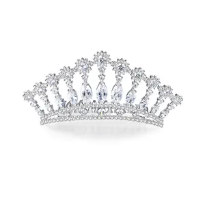 Piccola corona con pettine per capelli principessa Mini zircone diadema per ragazze festa diadema corone buon compleanno diadema corone