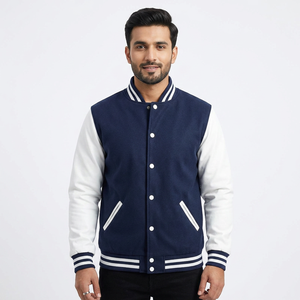 Chaqueta Varsity de Invierno para Hombre, Estilo Vintage, Personalizada OEM, de Alta Calidad, con Cuello Alto, Transpirable y Resistente al Viento, con Opciones de Logotipo Personalizado - Product Image 1