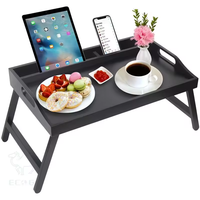 Usine moderne poignée pliable jambes bambou stockage ordinateur lit Service plateau ordinateur portable Table bureau pour chambre
