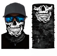 Özelleştirilmiş özel baskı Polyester kumaş kafatası mikrofiber Bandana yüz Bandana boyun körüğü