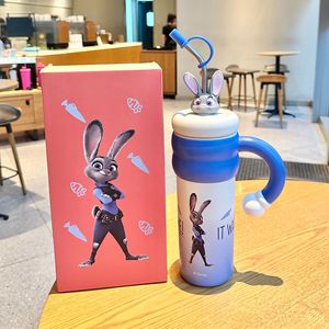 Zootopia Phim Hoạt Hình Thép Không Gỉ Chân Không Cách Nhiệt Du Lịch <span class=keywords><strong>Mug</strong></span> Với Rơm Công Suất Lớn Dễ Thương Ice Vua Thiết Kế Cho Cô Gái Món Quà - Product Image 4