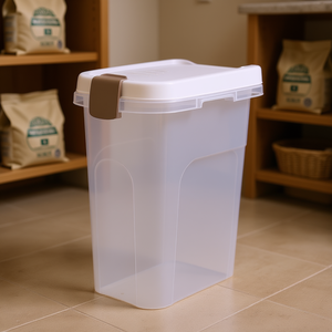 Baril alimentaire transparent de 15 l avec couvercle pour le stockage des aliments pour animaux de compagnie - Product Image 3