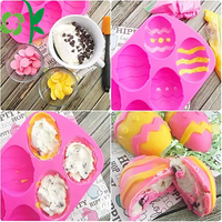 Moule en silicone en forme d'œuf de Pâques à 6 cavités, vente chaude, antiadhésif, pour faire du chocolat, du fondant, moule en silicone pour Halloween