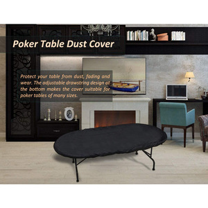 Housse anti-poussière ovale pour table de poker, 244x122cm, tissu Oxford noir, housse de protection durable - Product Image 4