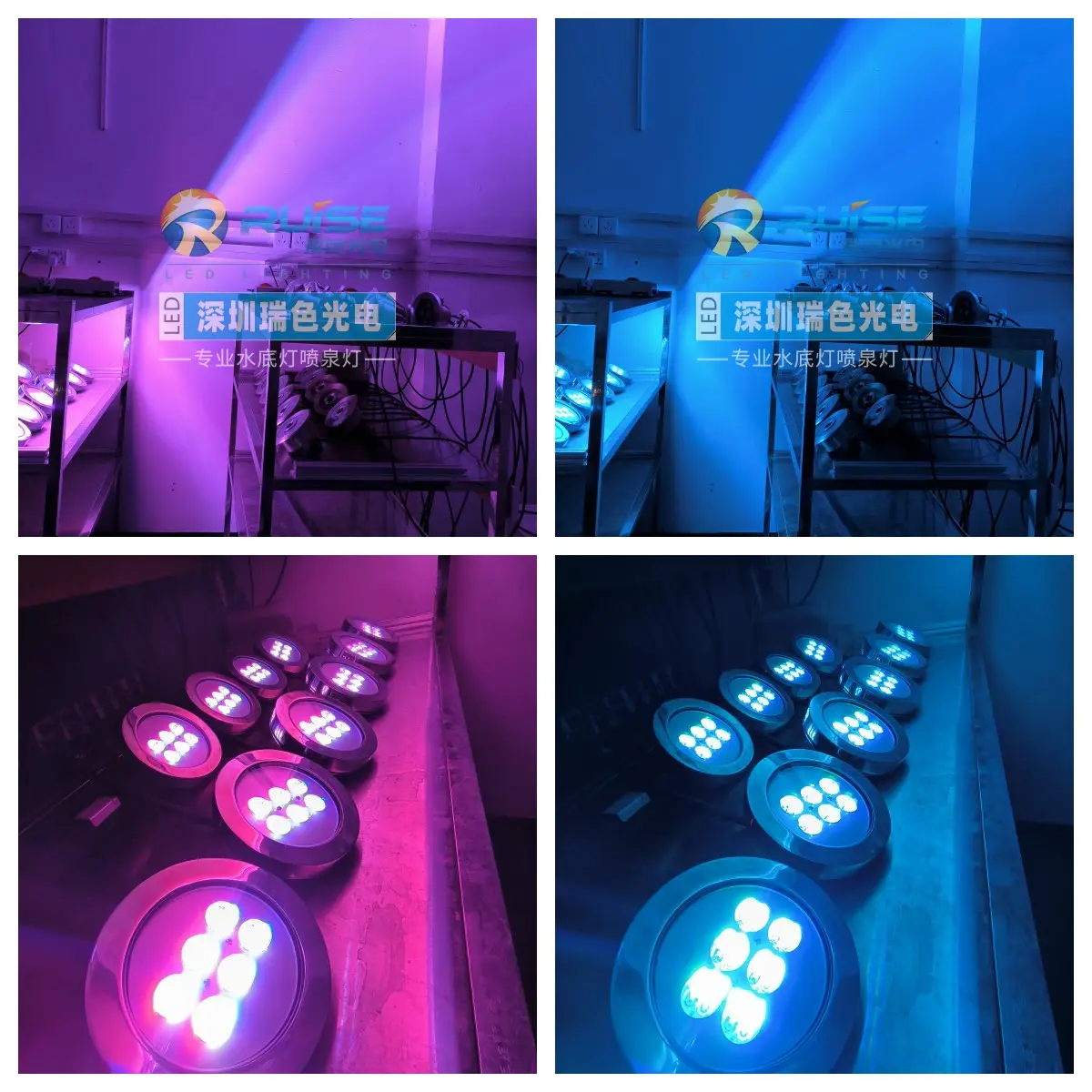 LED dinding, lampu bawah air kolam renang LED Super terang tersembunyi bawah tanah IP68 12V 24V RGB inground deck lantai Kolam renang