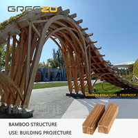 Structure décorative de poutre en bambou de parc extérieur modulaire préfabriqué de kiosque en bois de bambou