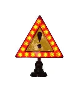 发光二极管汽车反射器折叠警告太阳能报警灯安全三角信号信标紧急交通安全信号灯