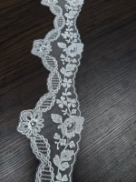 Dentelle Brodéée Transparente Blanche à Motifs Floraux Roses, Bordure en Maille pour Vêtements, Robes, Lingerie, Textile de Maison, 100% Polyester, Vente Directe Usine pour Filles