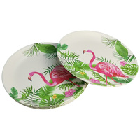 Assiette en mélamine pour le service de petit déjeuner, ensemble de 4 plats à fleurs