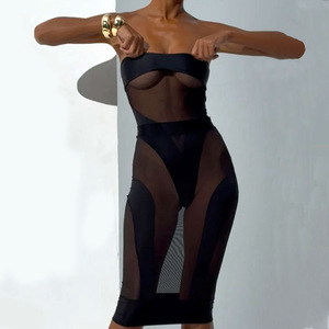 Lingerie élégante sexy et chaude transparente sans bretelles, ensemble demi-robe, costume de reine de fête, lingerie pour femmes - Product Image 1
