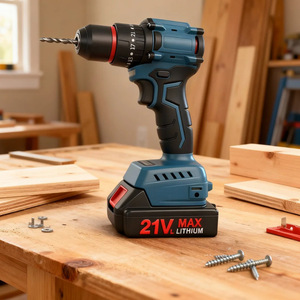 21V Cordless Impact Drill <b>Set</b> With 2 Batteries Charger 100Nm <b>Torque</b> 32mm Drilling Diameter Multi Speed Adjustment - Product Image 2
