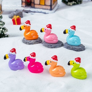 Sınır Ötesi Sıcak Noel Şapkası <span class=keywords><strong>Flamingo</strong></span> Küçük Hayvan DIY Plastik Reçine El Sanatları Aksesuarları Süslemeleri Sevimli Süsler Damlayan Yağ - Product Image 4