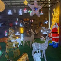 Figurine lumineuse LED 3D renard de Noël en acrylique, motif animal, étanche IP44, pour décoration extérieure de jardin, cour et maison de vacances