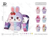 Borsa a Tracolla a Forma di Coniglio in Tessuto Non Tessuto, Antistress, Borsa da Petto per Donna, Stampa Cartoon, Chiusura con Zip, Per Tutte le Stagioni - Product Image 1