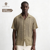 Chemise en tricot pour homme Eyelet 145cm 35% coton, style cubain, pour l'été et les vacances à la plage