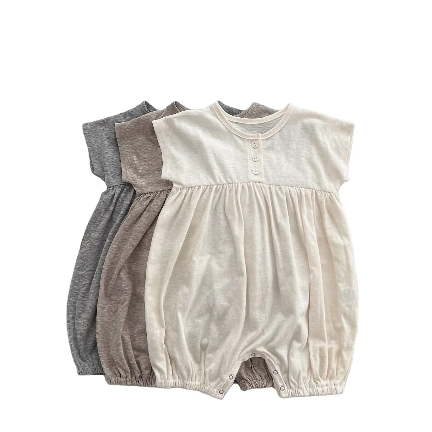 Pagliaccetti estivi neonati pantaloni a lanterna in morbido cotone comoda tuta da bambino con fasciatura scoreggia per bambini