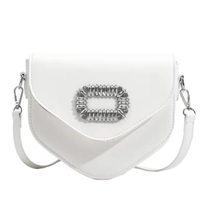 กระเป๋าถือสะพายไหล่เดี่ยว ดีไซน์ทันสมัย เงางาม ผลิตจากหนัง PU ปิดด้วยซิปและหัวเข็มขัด ใช้ได้ทุกฤดู - Product Image 2