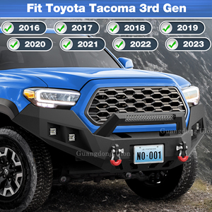 Kit de Carrocería a <span class=keywords><strong>Precio</strong></span> de Fábrica al por Mayor para <span class=keywords><strong>Toyota</strong></span> <span class=keywords><strong>Tacoma</strong></span> 2016-2023 Barra de Parachoques Delantero de Acero para Cabrestante y Parachoques Trasero con Escalón en Negro Texturizado - Product Image 6