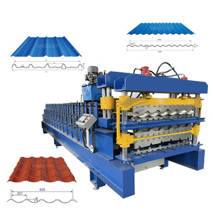 Machine de formage de tôles de toiture en acier ondulé triple couche avec moteur 380V, épaisseur 0,3-0,8 mm - Product Image 1