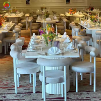 Chaises de banquet modernes en velours et métal pour événements, style commercial extérieur, ensemble de chaises de mariage