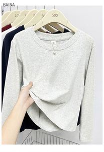 Blank <b>White</b> Luxury <b>Tshirts</b> Cotton T-Shirt T Shirt <b>Long</b> <b>Sleeve</b> Shirts for Women - Product Image 2
