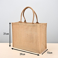 Bolsa de Yute Grande, Tipo Tote, para Compras o Playa, Negra, Personalizada, Bolsas de Hesse para Mujer, Bolsos de Mano, Venta al Por Mayor, con Botones