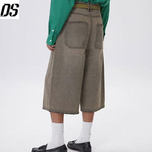 Shorts en <span class=keywords><strong>jean</strong></span> gris délavé coupe droite pour homme, style streetwear estival, écologiques et respirants, qualité personnalisée - Product Image 5