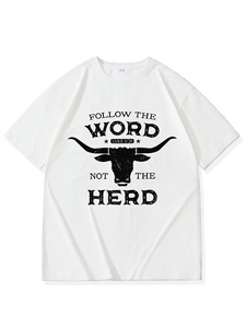 Lainey Áo thun Dệt kim mùa hè thường ngày cho Nữ Áo thun ngắn tay mỏng in hình đầu lâu bằng cotton 100% thoải mái vừa vặn - Product Image 2