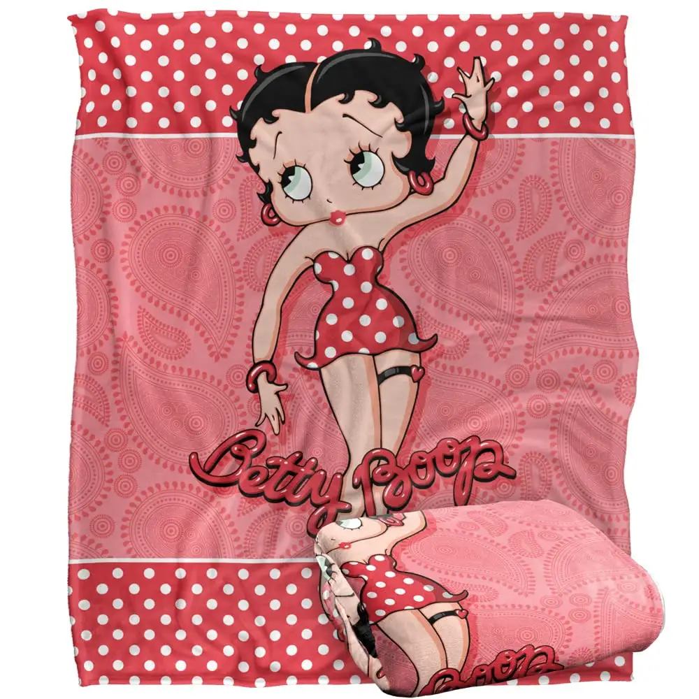 Özelleştirilmiş Betty Boop süper yumuşak ipeksi atmak battaniye 100% Polyester kare kış çağdaş özel renk özelleştirilmiş ambalaj