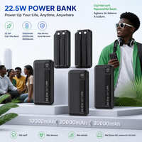 Batterie externe personnalisée avec logo, haute capacité 10000 mAh, charge rapide 22,5 W, double câble avec ports Type-C et USB pour cadeaux d'entreprise