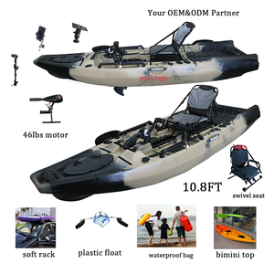 Kayak à pédales en plastique HDPE simple de 10,8 pieds, à monter soi-même, 1 place, pour la pêche, <span class=keywords><strong>moteur</strong></span> électrique pour canoë avec flotteur en plastique - Product Image 1