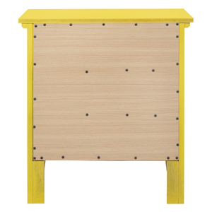 โต๊ะข้างเตียงสีเหลือง 3 ลิ้นชักสำหรับเก็บของในห้องนอน - Product Image 4