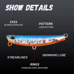 OEM 10g/15g/20g/25g/30g/40g/60g Plomb Saltwater Metal Jig Leurre de pêche en mer <span class=keywords><strong>pour</strong></span> Bass & Marlin Shore Casting Bream - Product Image 2
