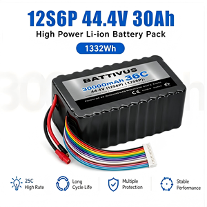 แบตเตอรี่ Battivus 21700 Full Tab 50PL แบบทรงกระบอก ชาร์จได้ ลิเธียมไอออน 25C 30Ah 50.4V สำหรับโดรนพ่นยาทางการเกษตร - Product Image 1