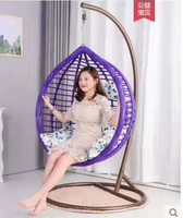 Chaise Egg en rotin PE pour intérieur/extérieur, moderne et fait à la main, balançoire élégante en métal pour le salon, les hôtels, la salle de sport et les écoles