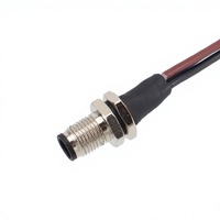 Connecteur M8 à souder 4 broches, câble étanche, boîtier en laiton nickelé IP67, adaptateur automobile mâle-femelle 60V 1A