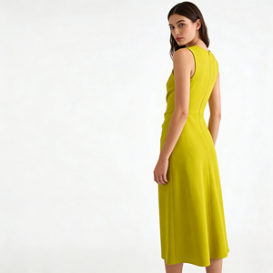 Fornitore all'ingrosso di <span class=keywords><strong>abbigliamento</strong></span> OEM: Abito casual estivo da donna elegante <span class=keywords><strong>a</strong></span> vita alta senza maniche di media lunghezza in spandex - Product Image 4