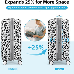 Hot Mở Rộng Hành Lý Cứng PC + ABS Leopard Vali Bộ Với Spinner Bánh Xe Tsa Khóa Trọng Lượng Nhẹ Lăn Trường Hợp Với Duffel - Product Image 2