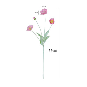Lianmeng Artificial Poppy <b>Flower</b> 4-Headed <b>Light</b> Purple Plastic Silk High Simulation Wedding Home Decor Prop - Product Image 5