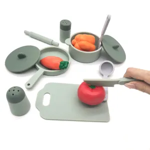 Kitchen Toys Pretend Kitchen Play set Little Chef Play Silicone Cooking Toy Set for Toddler