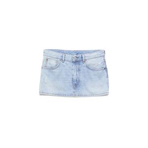 Falda Personalizada para Mujer, 100% Algodón, Alta Calidad, Tela Vaquera Azul Lavada Vintage, Minifalda - Product Image 5