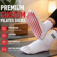 Chaussettes de Pilates personnalisées avec logo, confortables, antidérapantes, bordure festonnée, antidérapantes, pour yoga et barre