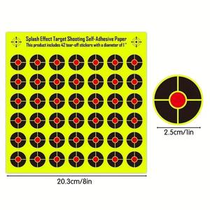 Cible de tir en papier réactif auto-adhésive de 2,5 cm pour entraînement extérieur, autocollant en papier à contraste élevé, amovible - Product Image 4