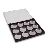 Palet Eyeshadow Magnetik Kosong Grosir 6/12 Lubang, Kotak Makeup DIY dengan Busa EVA, Wadah Besi, Tutup Transparan