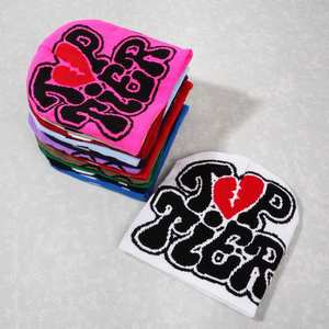 Nouveau bonnet en tricot jacquard, mode hiver, chaud, lettres, en stock, bonnet personnalisé avec logo personnalisé - Product Image 5