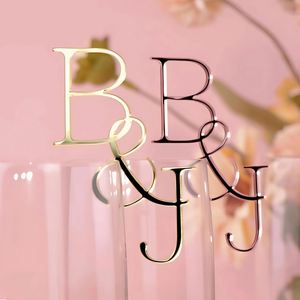 Marcador de Copa de Vino de Acrílico con Iniciales Personalizadas, Adorno para Copas, Regalo para Bodas, Fiestas y Celebraciones - Product Image 5