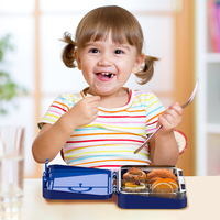 Boîte à lunch de fantaisie réutilisable pour enfants, récipient d'école en plastique PP micro-ondable, coffre-fort pour micro-ondes