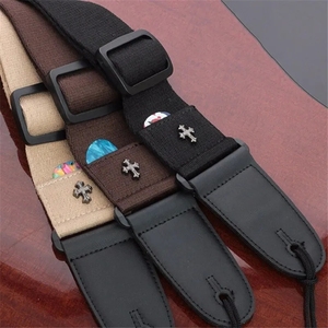 Correa para Guitarra Eléctrica, Correa para Guitarra Acústica Folk, Correas Vintage con Diseño Cruzado, Correas para Guitarra con Bolsillo para Púas, Accesorios para Guitarra - Product Image 2